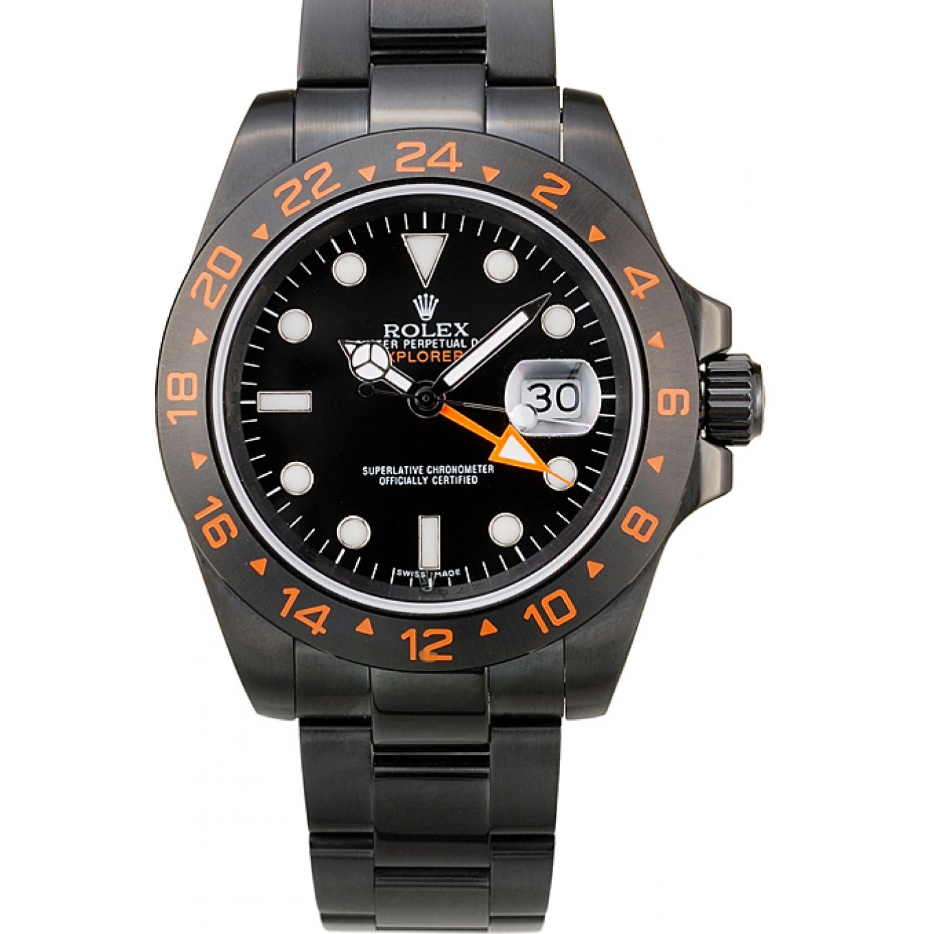 MiroTime 1028 Rolex Explorer Black Ceramic Bezel Black Dial Watch